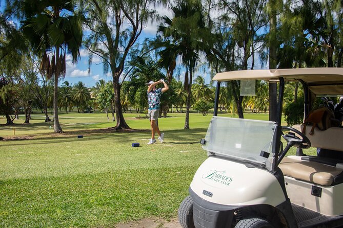 Barbados Golf Experience Pass Challenge and Fun Golf for All - Warming up before the 1:30pm tee time