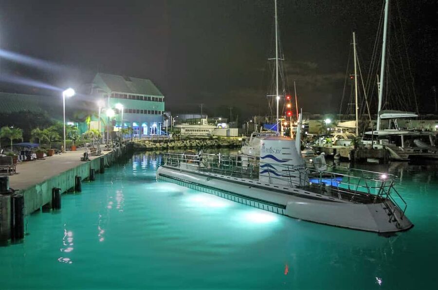 Bridgetown: Submarine Guided Night Tour - Submarine lights bring out a different mood