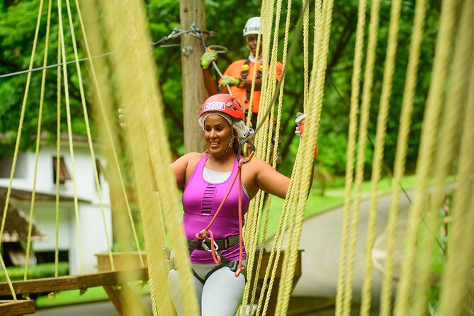 Zipline Experience & Obstacle Course at Harrison's Cave by Chukka - The Mount Gay stop adds Barbados context